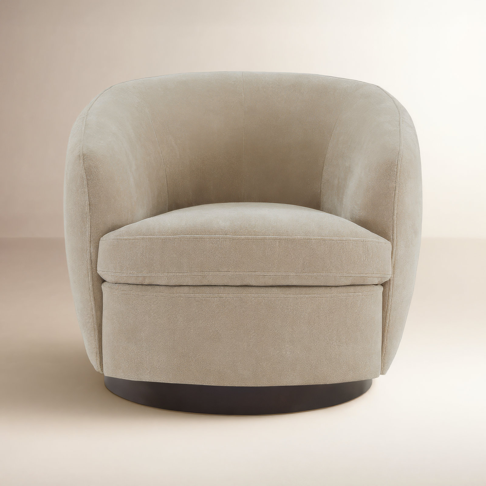 Marcy Upholstered Swivel Barrel Chair, Capri Wicker Chenille/Black