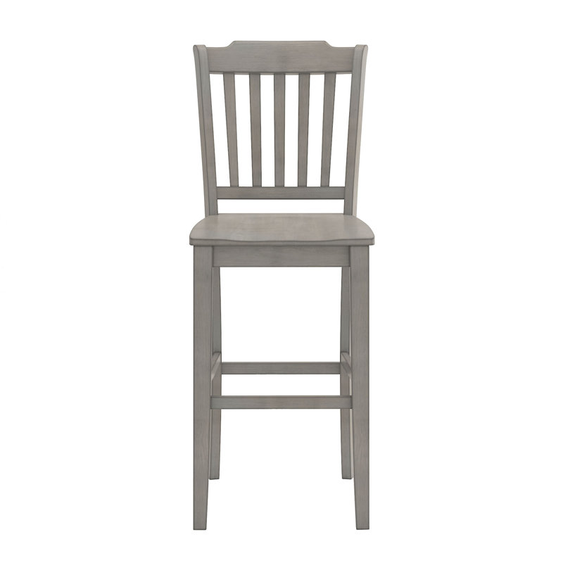 Tabouret de bar et de comptoir en bois massif Fortville, Gris antique, Tabouret de bar (siège d'une hauteur de 29 po)