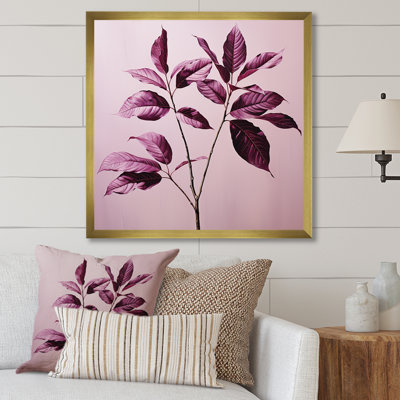 Impression sur toile, feuilles mauves et prune
