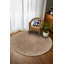 Tapis beige en coton et polyester à imprimé numérique Mandala Collection-1994530768