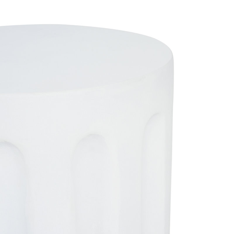 Table d'appoint d'extérieur en béton blanc