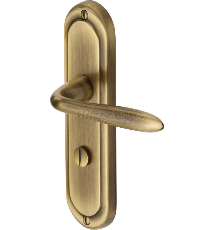 Heritage Brass Heritage Door Handle for Bathroom Henley Design, Antique Brass