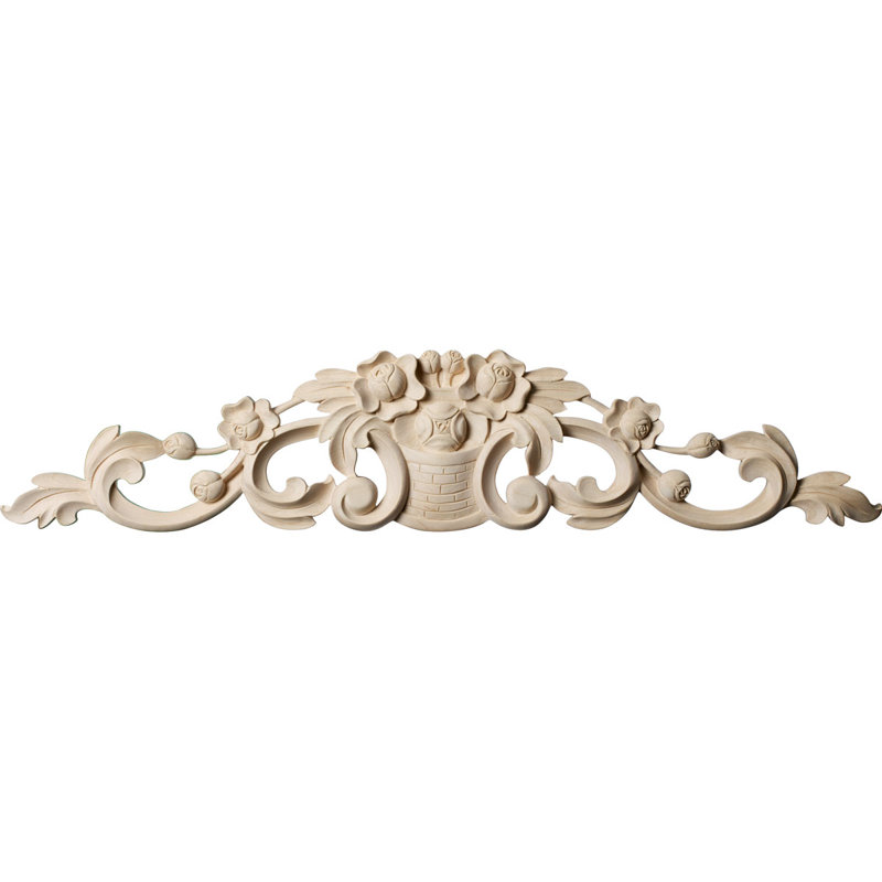 Panier à fleurs avec volutes Bradford, H 3 1/4 po x l 12 po x P 5/8 po, Hévéa