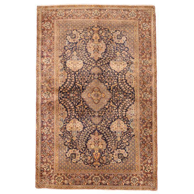 Tapis bleu marine foncé Kashmir 4 pi 5 po x 6 pi 11 po