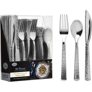 Smarty Had A Party Shiny Metallic Silver Mini Plastic Disposable Tasting Spoons (960 Spoons)