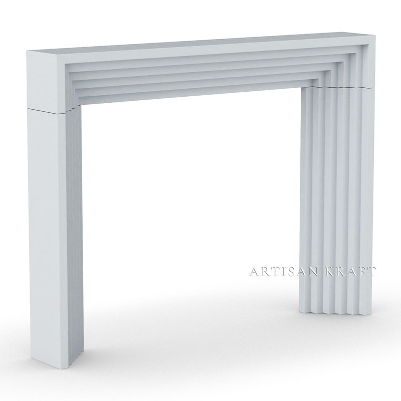 Deco Cast Stone Fireplace Surround, Gray, 10" x 72" x 54"