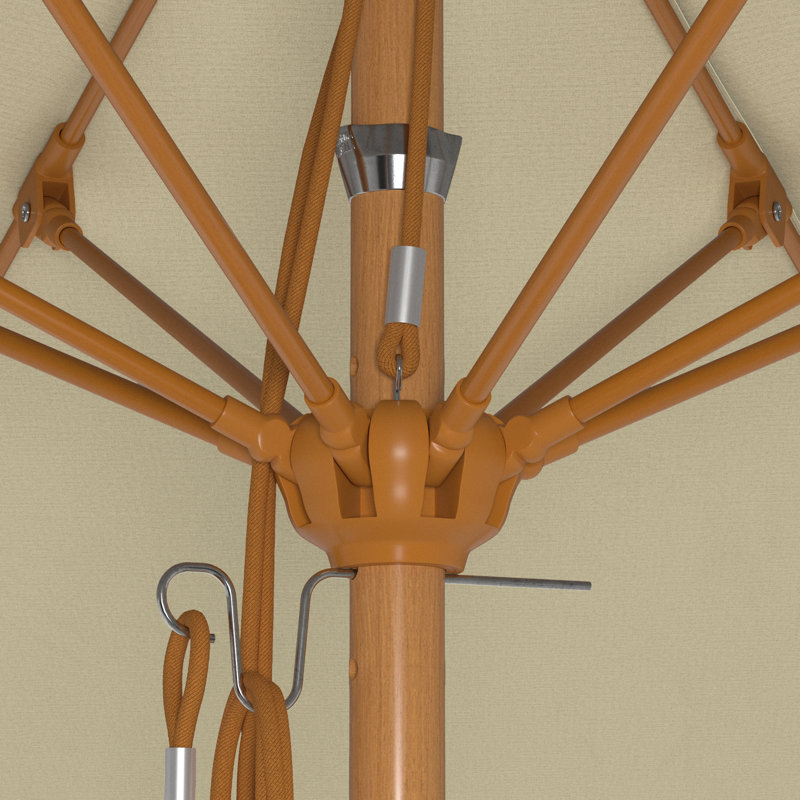 Parasol en bois de teck 11 pi, Beige
