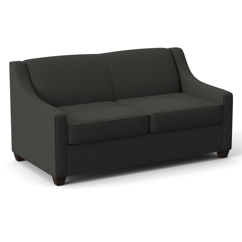 Phillips 68" Square Arm Loveseat with Reversible Cushions, Dorset Black, Cafelle