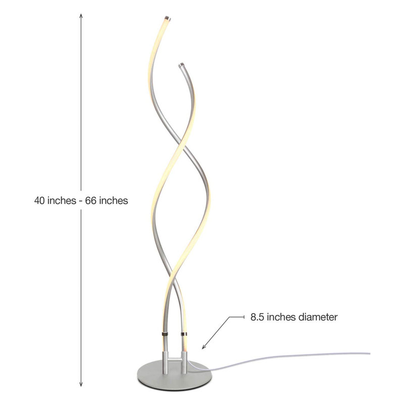 Embrace 60" Matte Nickel Industrial LED Floor Lamp
