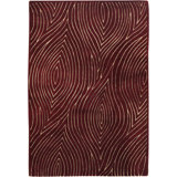 Solas Hand Tufted Wool Abstract Area Rug in Maroon/Cream