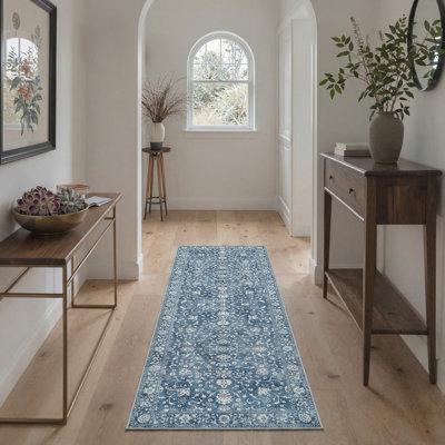 Tapis d'intérieur bleu / blanc Zahara