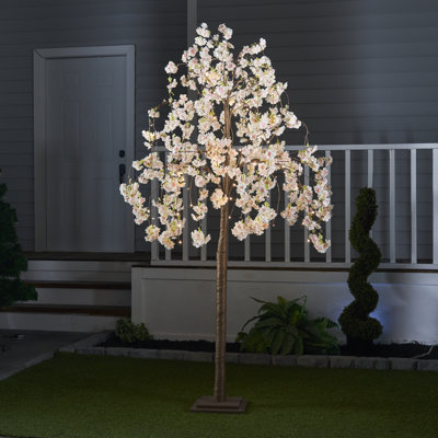 Cerisier en fleurs avec lumières DEL