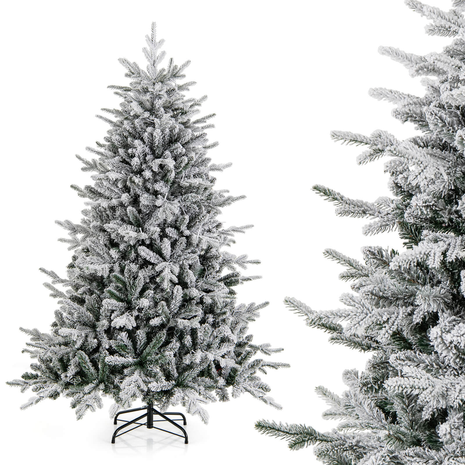 Frosted 7' Pre-Lit Pine Christmas Tree, 6'