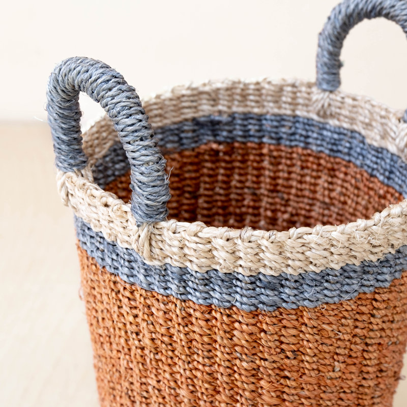 Olive Cylinder Vase Basket, Orange
