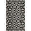 Area Cowhide Geometric Area Rug in Black/Cream-1846537584