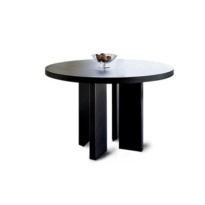 Black Round Solid Wood Dining table