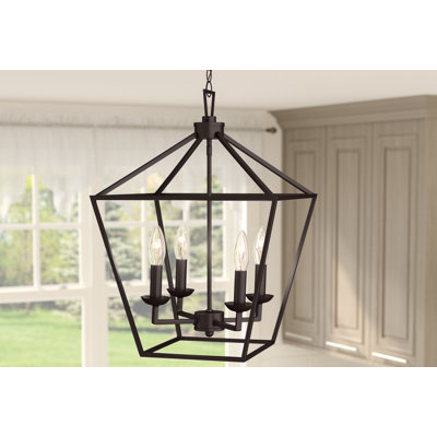 Hertford 4-Light Dimmable Geometric Lantern Pendant