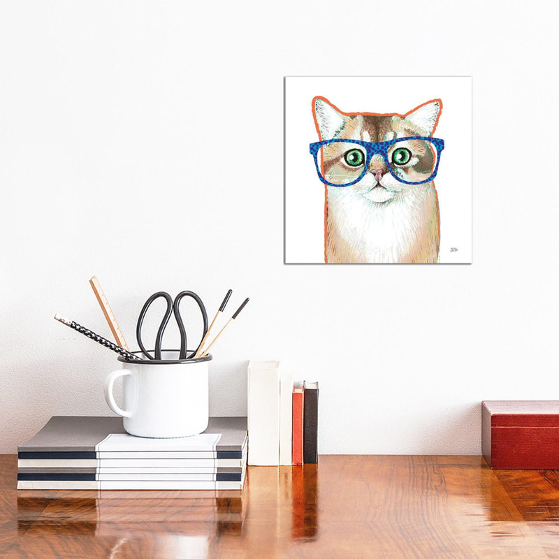 Bespectacled Pet II by Melissa Averinos - Wrapped Canvas Painting, 30.48 cm H x 30.48 cm W