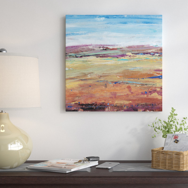 « terra vista i », reproduction d’art sur toile tendue, H 48 po x l 48 po x P 1,5 po, Pas de tapis, Papier d'art encadré noir