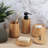 Natural Bamboo Liquid Soap Dispenser with Matte Black Pump