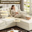 Canapé modulaire en velours de campagne avec repose-pieds Annalease Chesterfield-707825926-707825928