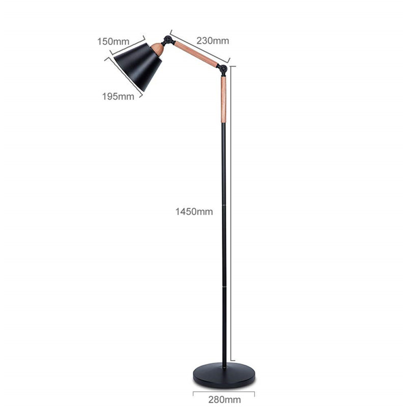 URBNLIVING 145cm Task Floor Lamp, Black