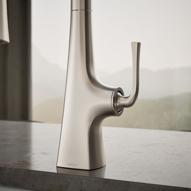 Graze Pull-Down Kitchen Sink Faucet with Three-Function Sprayhead, Vibrant Stainless
