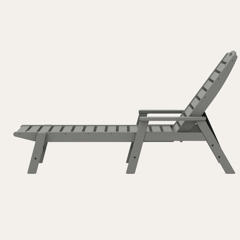 Chaise longue avec accoudoirs POLYWOOD, Gris ardoise