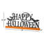 Enseigne de joyeux Halloween en métal et bois 18 po avec chauves-souris 