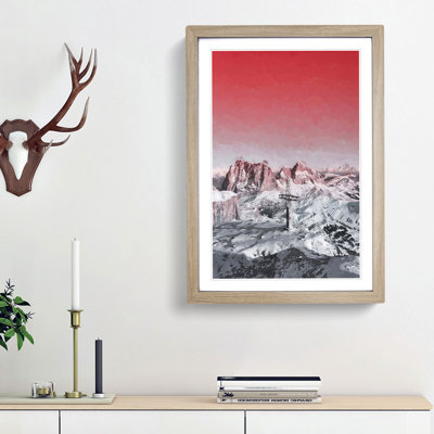 Cross in the Mountains in Abstract - Picture Frame Graphic Art Print