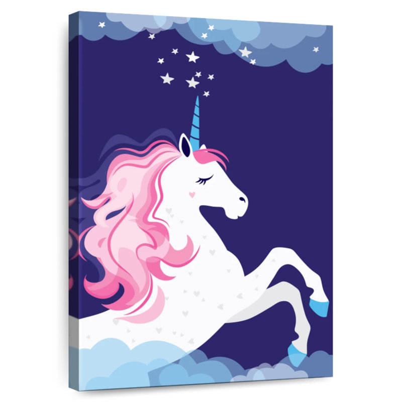 Ashelle, licorne dans l'espace, H 51 po x l 34 po