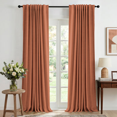 Graciella Faux Linen Blackout Curtain Set