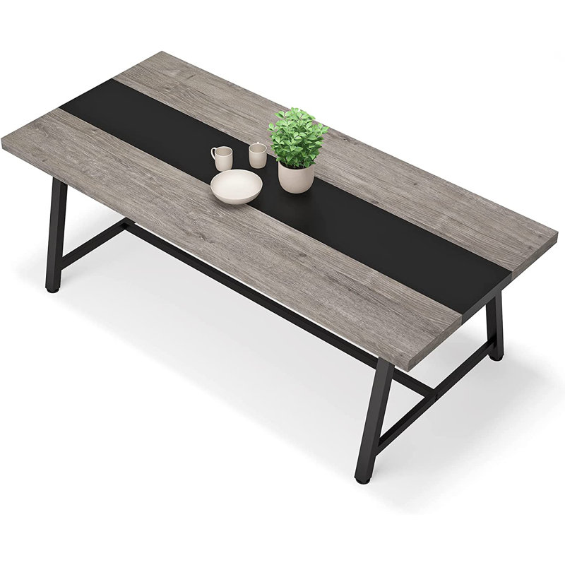Table de salle à manger 70,87 po Baeumel, Gris / Noir