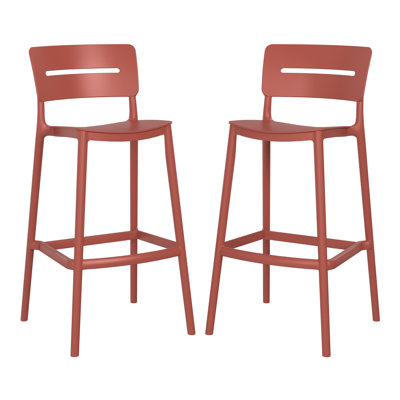 Tabouret de bar d'extérieur en polypropylène 2 pièces H 39,75 po Delron
