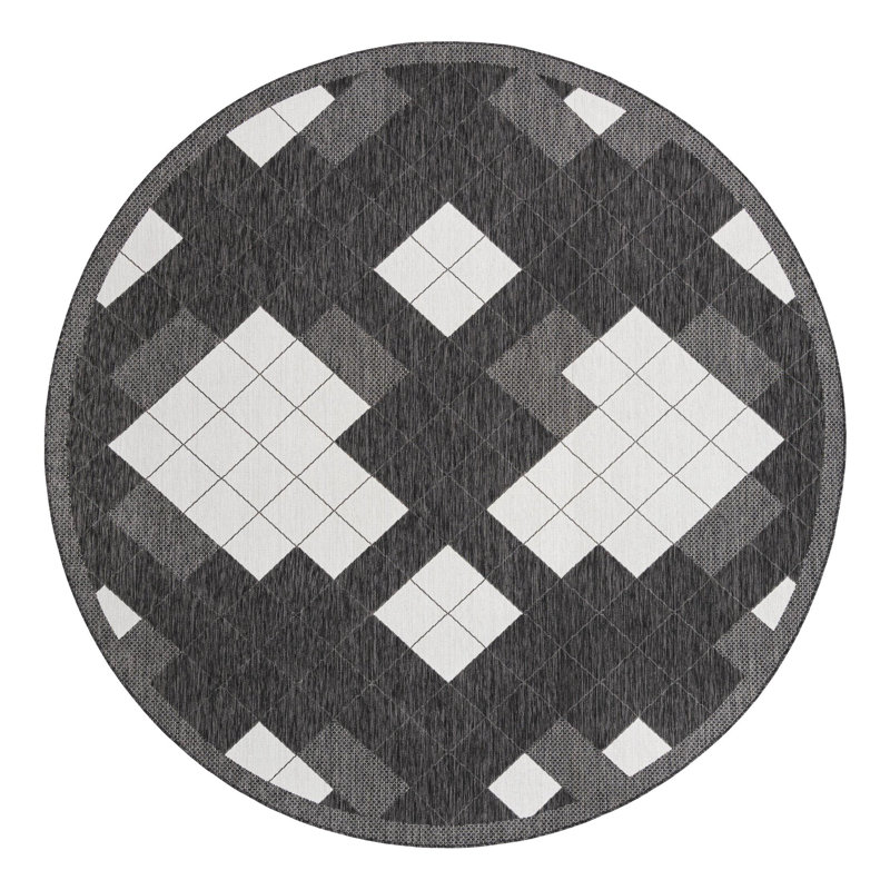 Geometric Indoor / Outdoor Rug, Round 10'