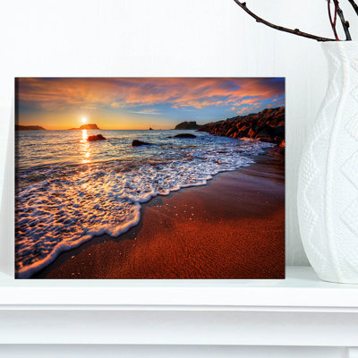 Stunning Ocean Beach at Sunset - Beach Photograph Print on Canvas, Beach wall art print