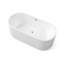 Baignoire autoportante moderne en acrylique linéaire de 150 x 76 cm avec trop-plein et bonde rétractable, certifiée CUPC, blanc brillant-134784351-134784349