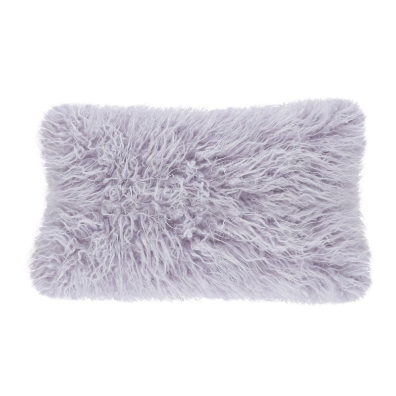  Housse et insert rectangulaires en fausse fourrure, Lavande, H 12 po x l 20 po