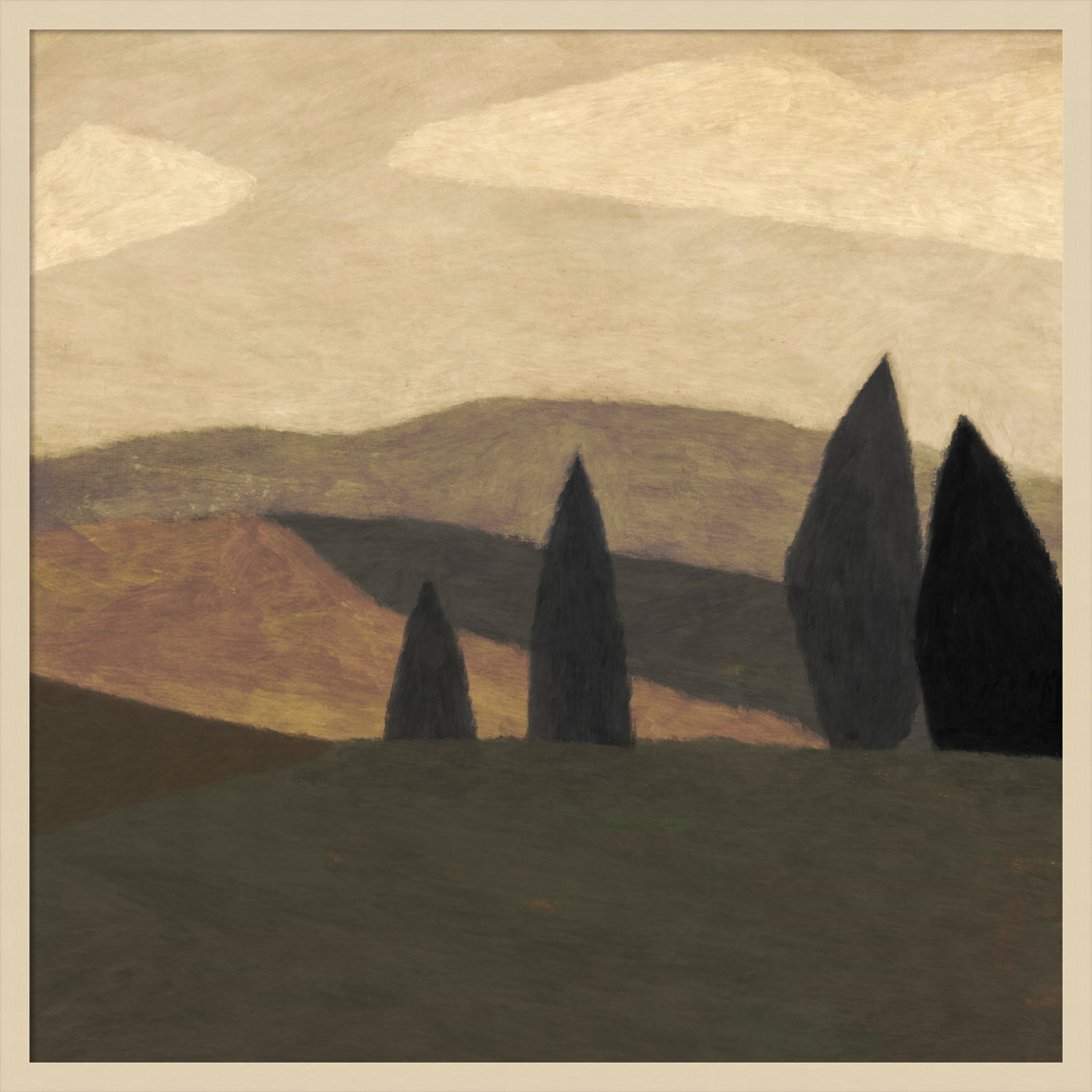 Paysage 2 Print by Dan Hobday, Brown, 33" H x 33" W