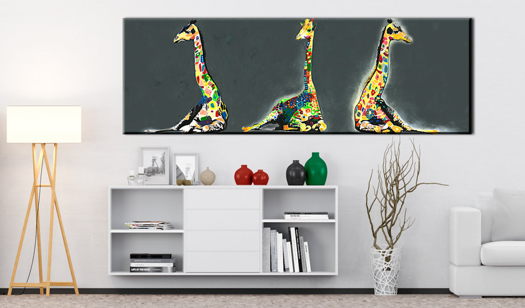 Leinwandbild - Colourful Giraffes