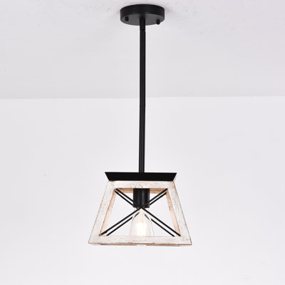 Lustre carré suspendu en fer 1 lumière
