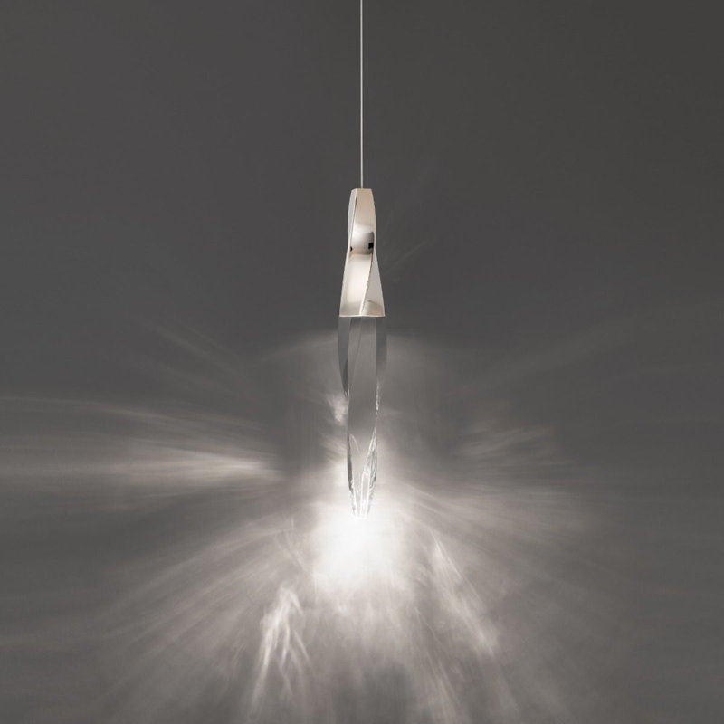 Kindjal 1 - Light LED Pendant, 14" H x 2.1" W x 2.1", Polished Nickel
