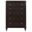Commode brune à 5 tiroirs