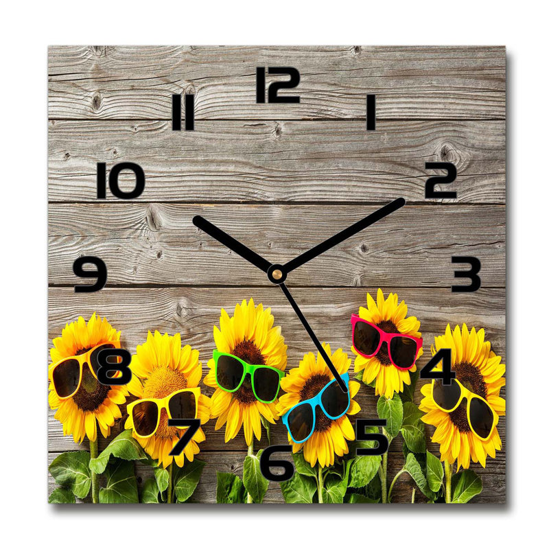 Jonilee Glass Wall Clock, Black
