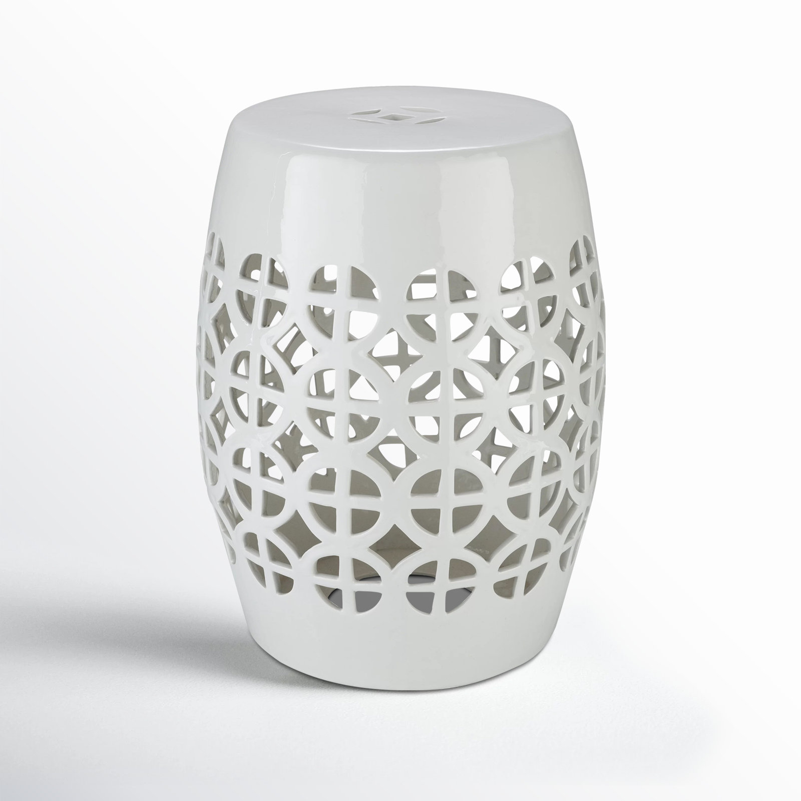 Becquere Ceramic/Porcelain Garden Stool, White