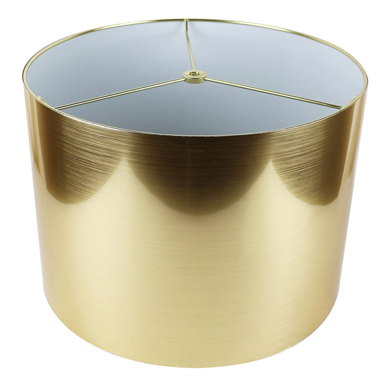 Ganya 10'' H Metal Drum Lamp Shade, Gold, 10" H x 16" W x 16" D