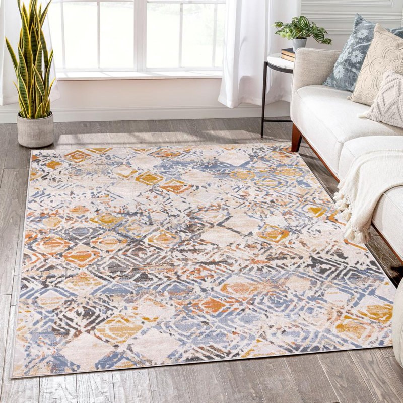 Geometric Indoor Rug, Rectangle 4' x 6'
