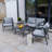 Kos Modern Grey Wicker Rope and Metal Garden Sofa Set with Cushions