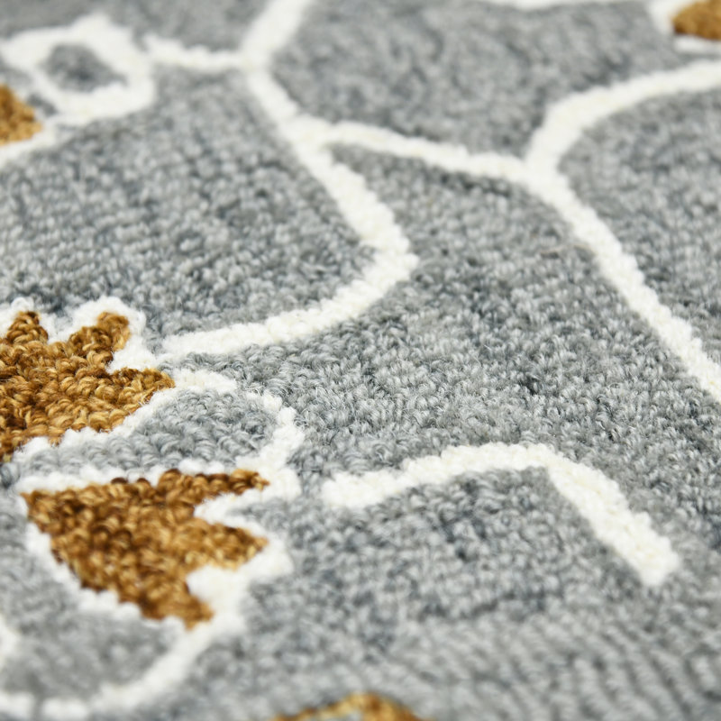 Bungalow Rose Hand Hooked Wool Floral Rug | Wayfair