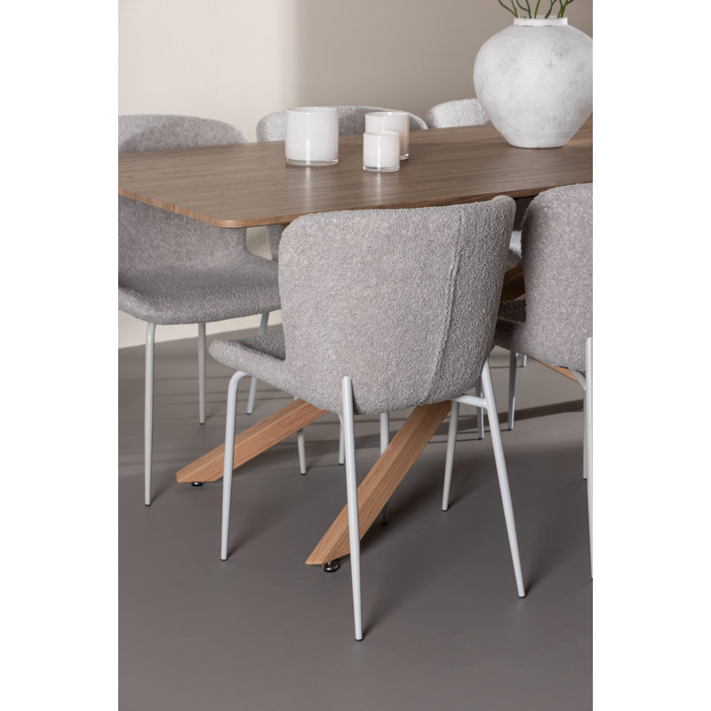 Nikali 6 - Person Dining Set, Grey, Grey